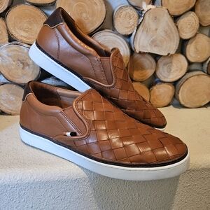 Allen Edmonds Mens Alpha Woven Lugg Brown Leather White Sole Shoe Size 10D